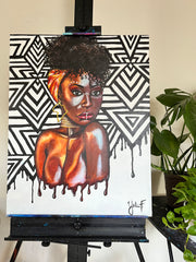 "Tribal Drip" Canvas Painting